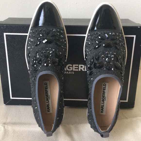 Karl Lagerfeld Shoes - NIB Karl Lagerfeld ARDEN JEWELED SLIP ON SNEAKERS